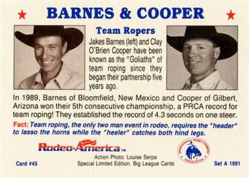1991 Rodeo America Set A #45 Jake Barnes / Clay O'Brien Cooper Back